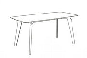 Krevor Modern Dining Table with Rectangular Stone/Glass Wide Tabletop with Black Steel Legs - Elax Furniture