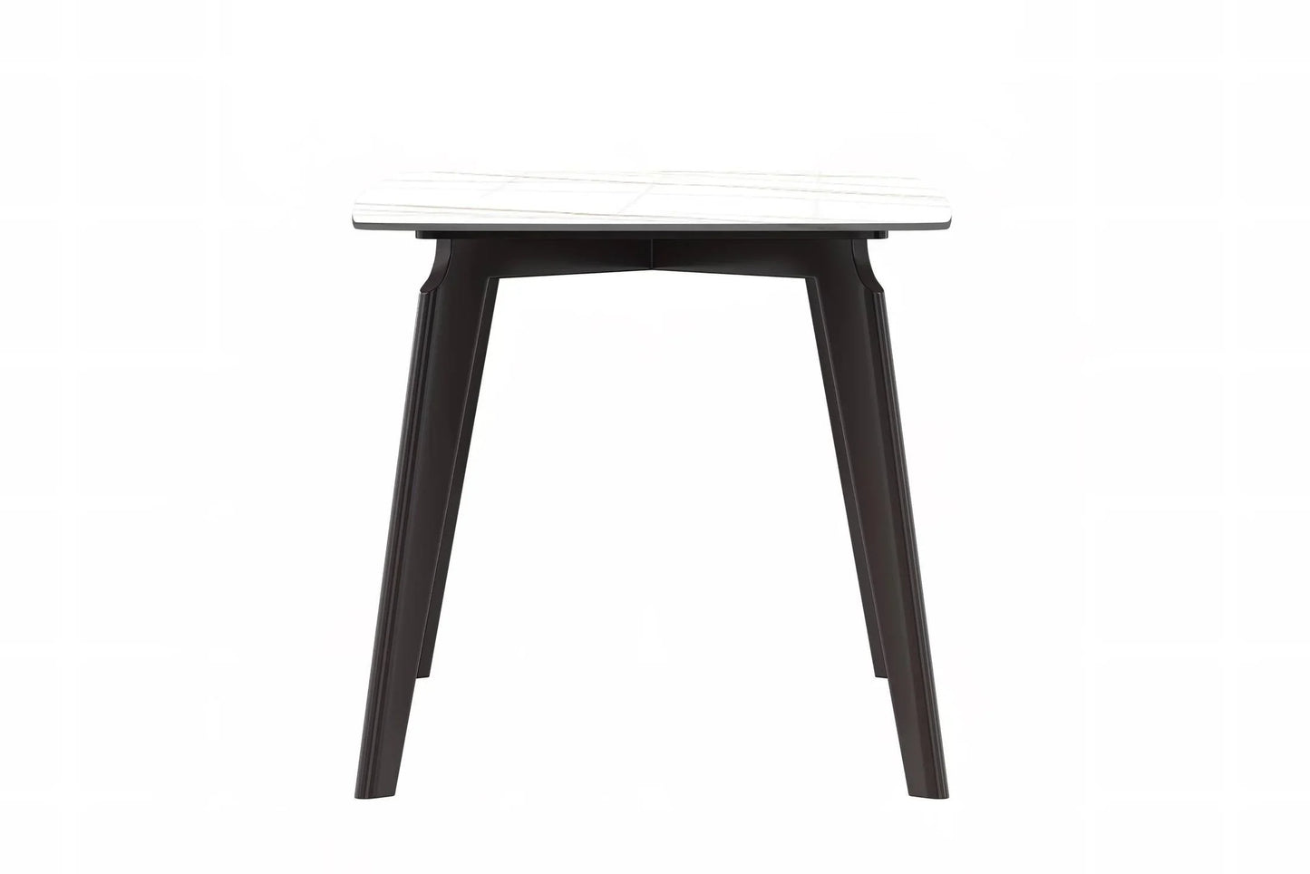 Krevor Modern Dining Table with Rectangular Stone/Glass Wide Tabletop with Black Steel Legs - Elax Furniture
