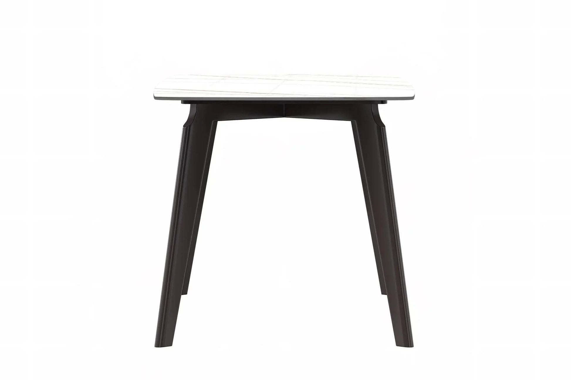 Krevor Modern Dining Table with Rectangular Stone/Glass Wide Tabletop with Black Steel Legs - Elax Furniture