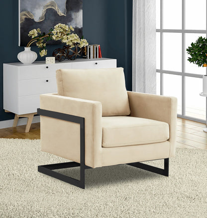 Lincoln Modern Upholstered Accent Armchair With Gold/Black Metal Frame - Elax Furniture