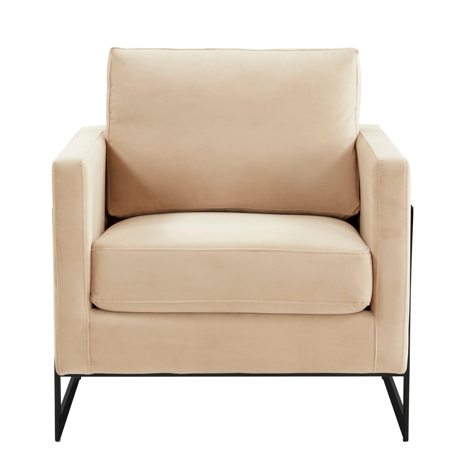Lincoln Modern Upholstered Accent Armchair With Gold/Black Metal Frame - Elax Furniture