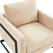 Lincoln Modern Upholstered Accent Armchair With Gold/Black Metal Frame - Elax Furniture