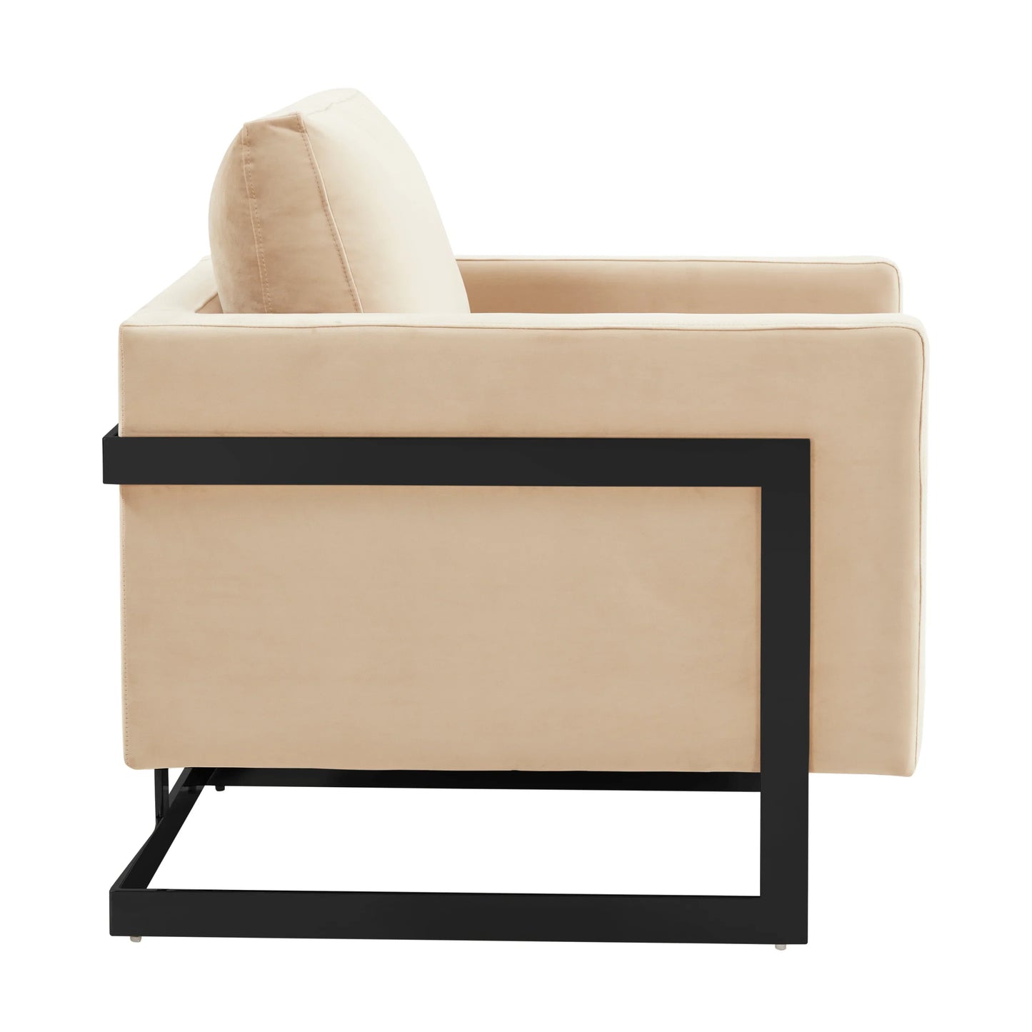 Lincoln Modern Upholstered Accent Armchair With Gold/Black Metal Frame - Elax Furniture