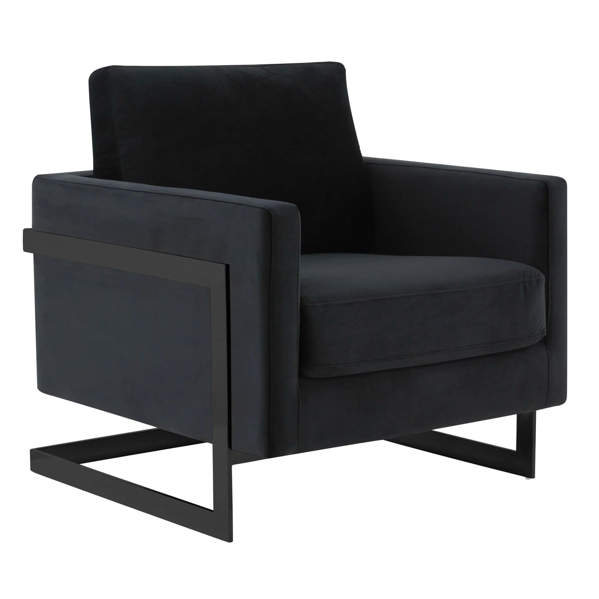Lincoln Modern Upholstered Accent Armchair With Gold/Black Metal Frame - Elax Furniture