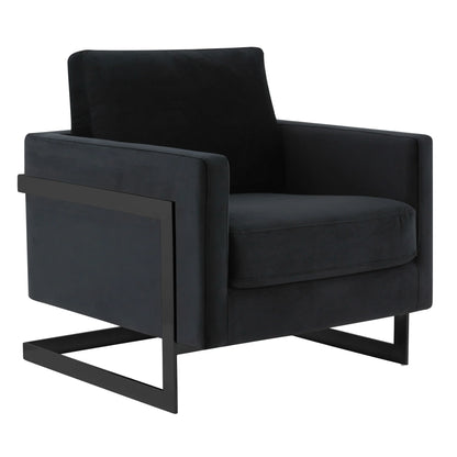Lincoln Modern Upholstered Accent Armchair With Gold/Black Metal Frame - Elax Furniture