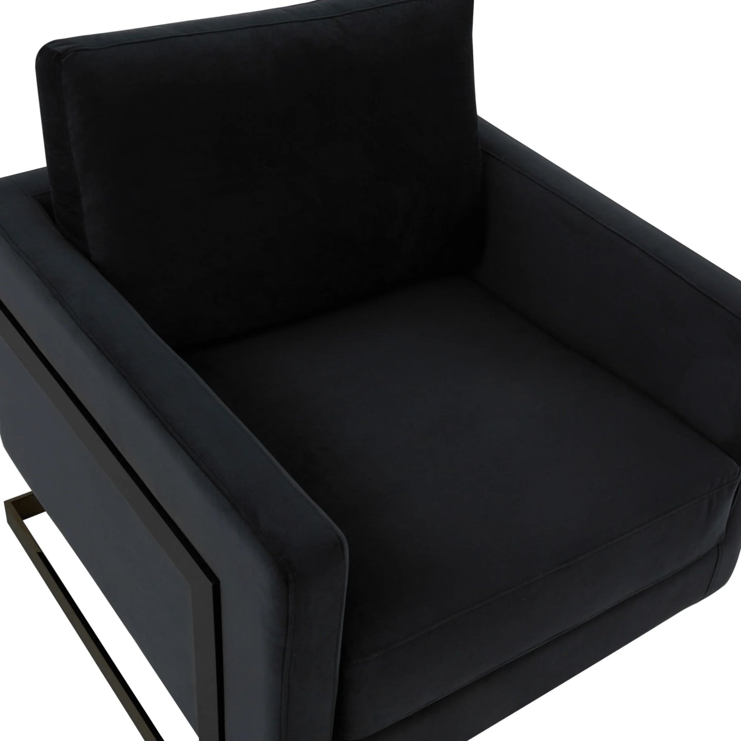 Lincoln Modern Upholstered Accent Armchair With Gold/Black Metal Frame - Elax Furniture