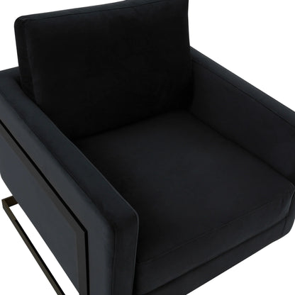 Lincoln Modern Upholstered Accent Armchair With Gold/Black Metal Frame - Elax Furniture