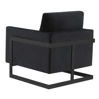 Lincoln Modern Upholstered Accent Armchair With Gold/Black Metal Frame - Elax Furniture