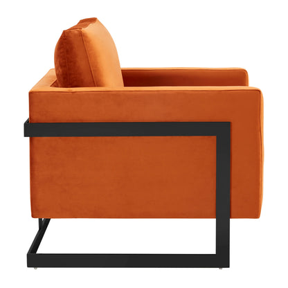 Lincoln Modern Upholstered Accent Armchair With Gold/Black Metal Frame - Elax Furniture