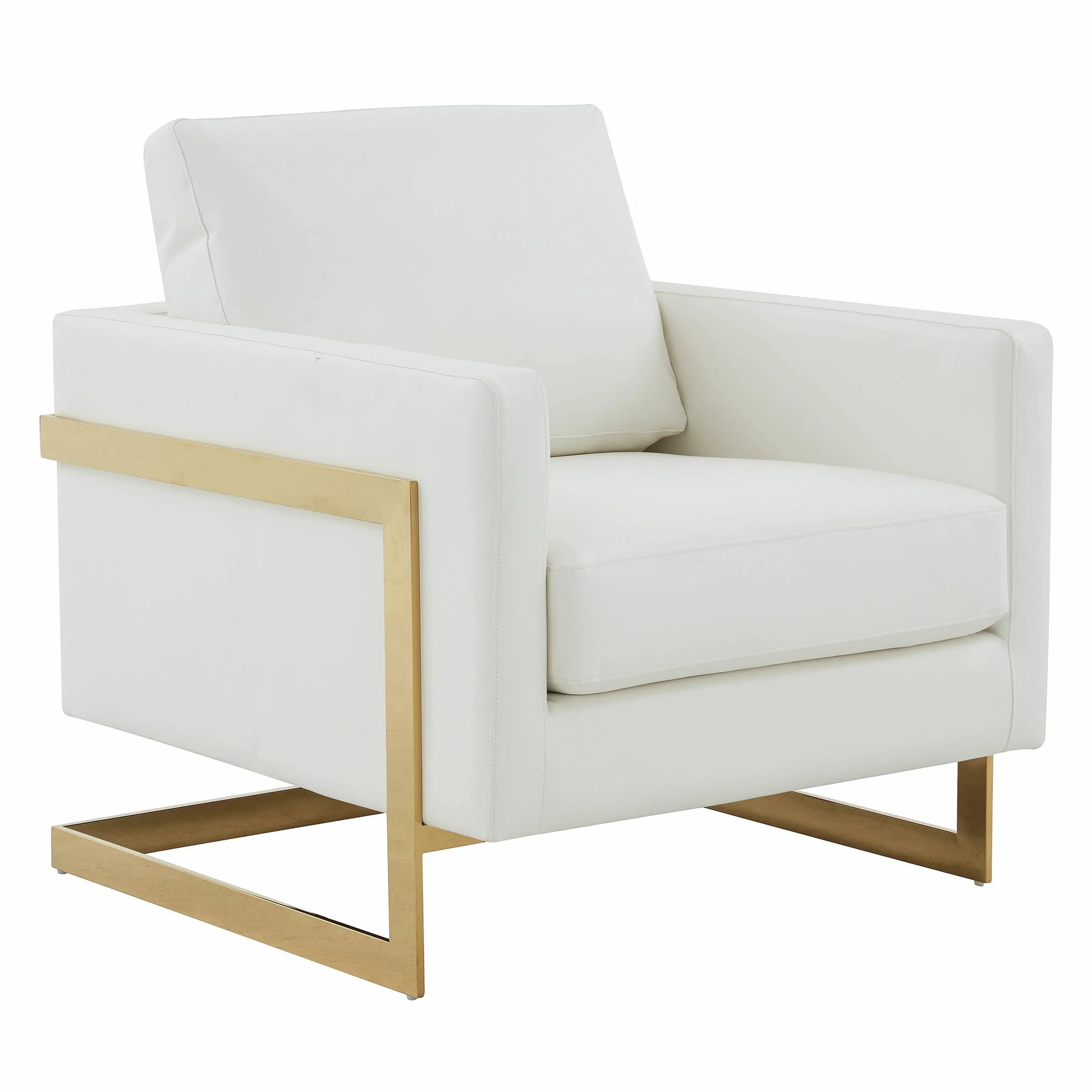 Lincoln Modern Upholstered Accent Armchair With Gold/Black Metal Frame - Elax Furniture
