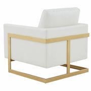 Lincoln Modern Upholstered Accent Armchair With Gold/Black Metal Frame - Elax Furniture