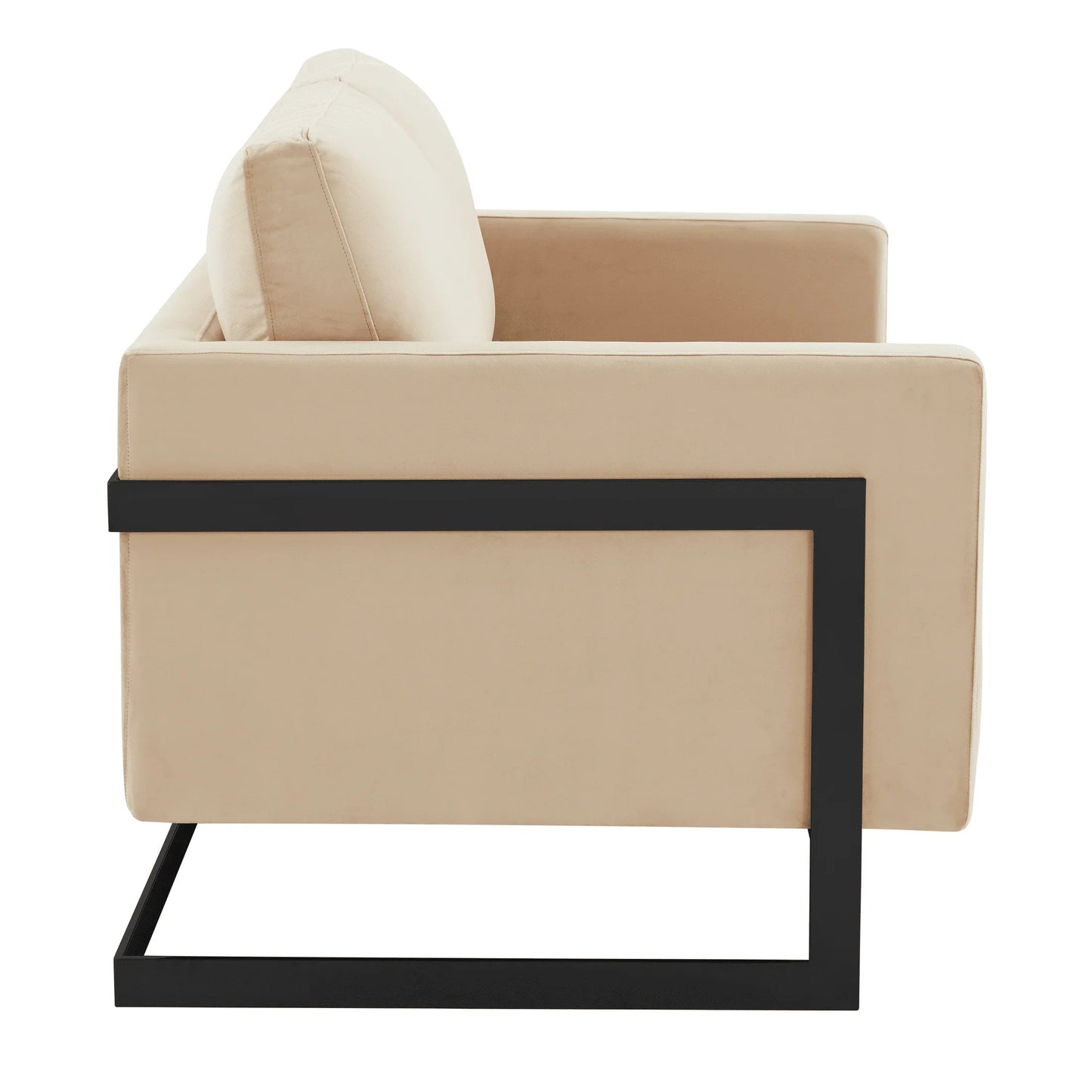 Lincoln Velvet Loveseat Sofa with Black Stainless Steel Frame - Elax Furniture