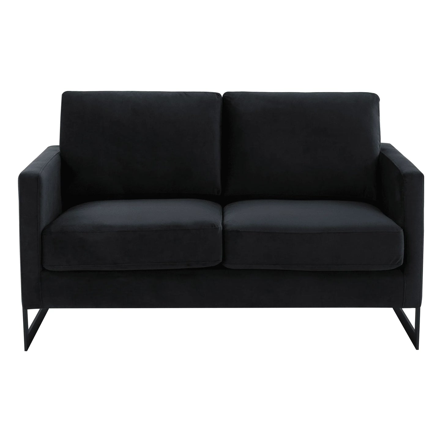 Lincoln Velvet Loveseat Sofa with Black Stainless Steel Frame - Elax Furniture