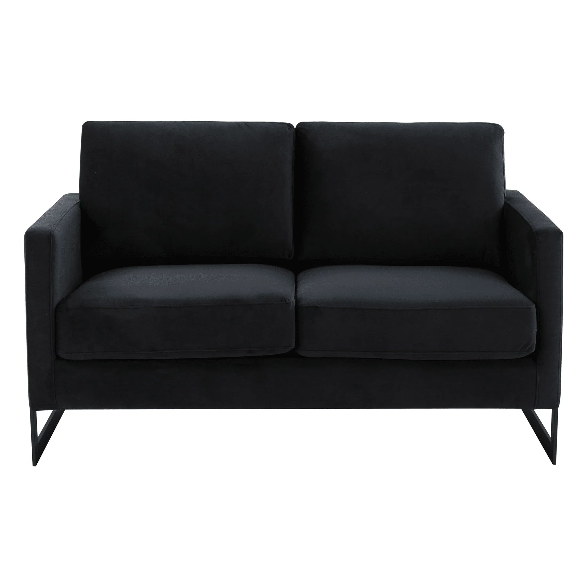 Lincoln Velvet Loveseat Sofa with Black Stainless Steel Frame - Elax Furniture