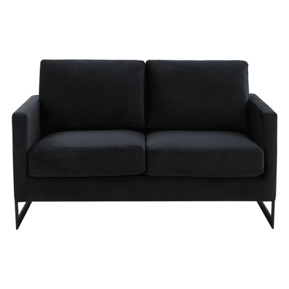 Lincoln Velvet Loveseat Sofa with Black Stainless Steel Frame - Elax Furniture