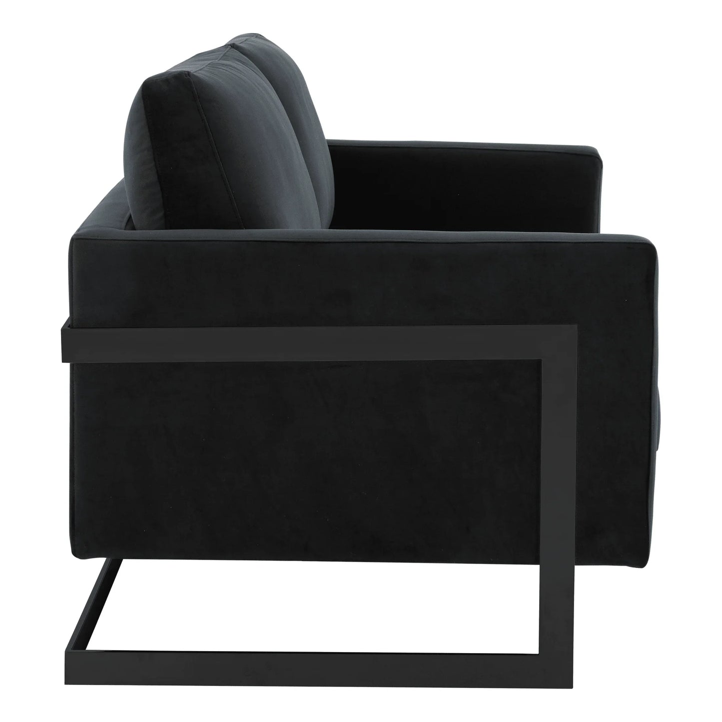 Lincoln Velvet Loveseat Sofa with Black Stainless Steel Frame - Elax Furniture