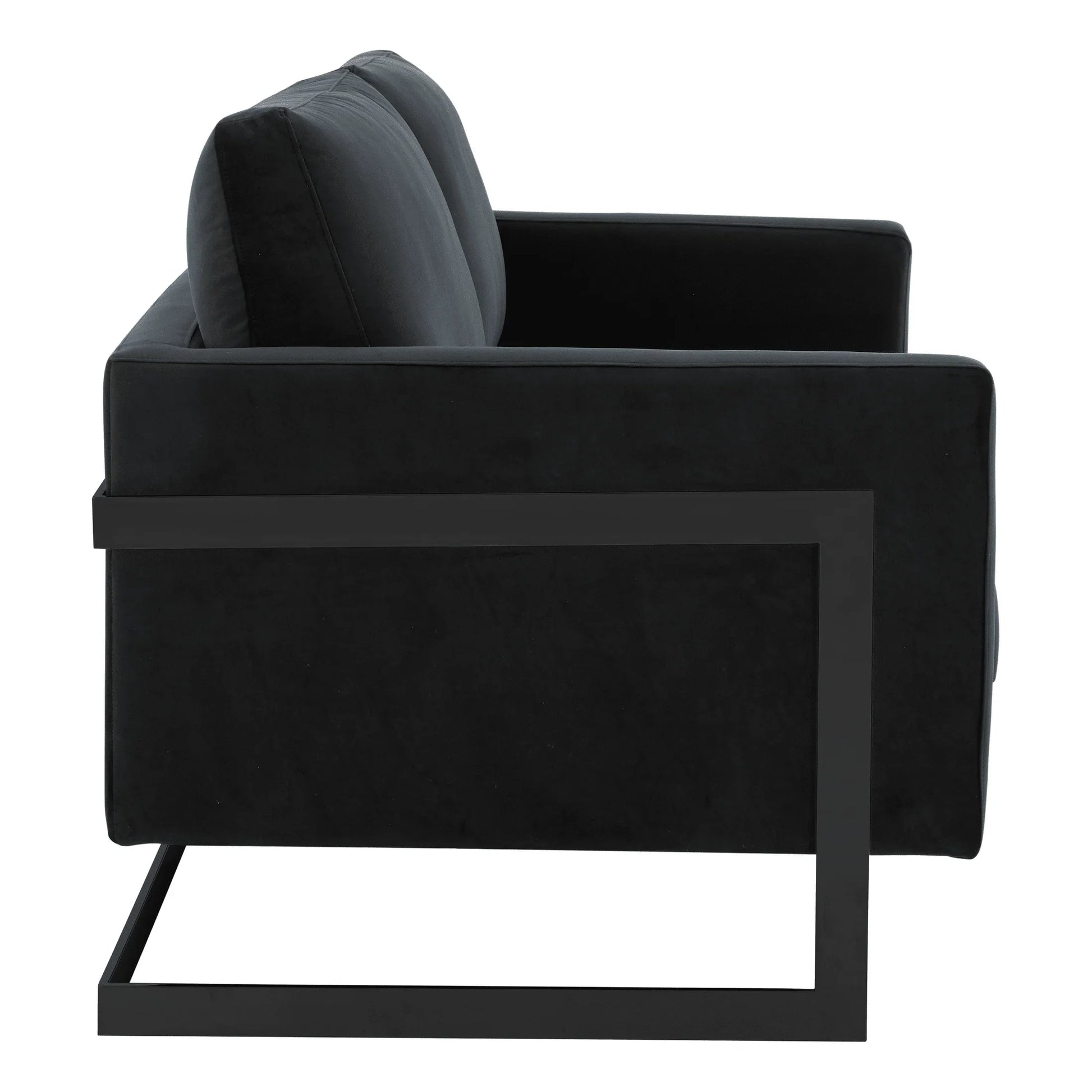 Lincoln Velvet Loveseat Sofa with Black Stainless Steel Frame - Elax Furniture