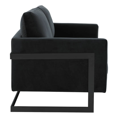 Lincoln Velvet Loveseat Sofa with Black Stainless Steel Frame - Elax Furniture