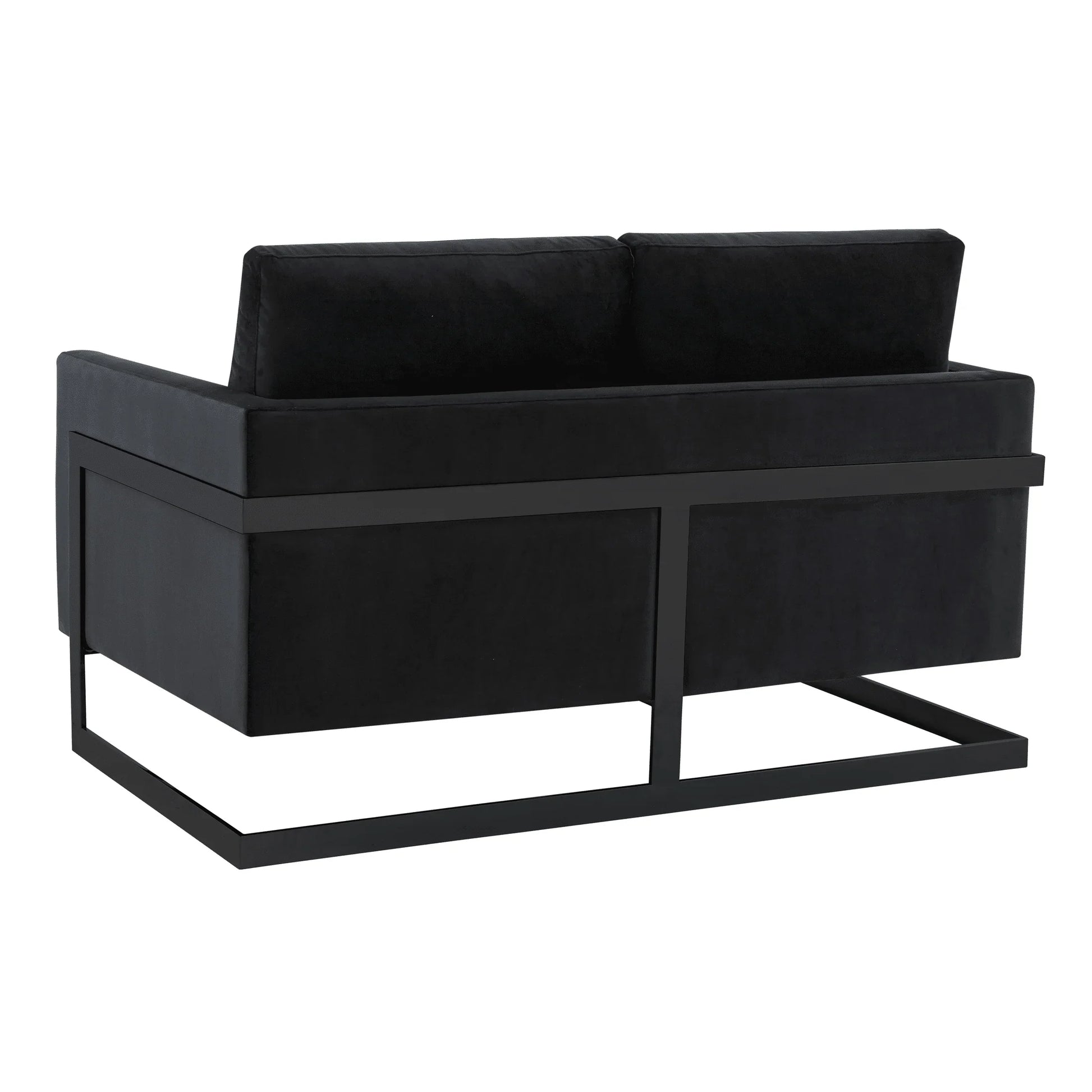 Lincoln Velvet Loveseat Sofa with Black Stainless Steel Frame - Elax Furniture