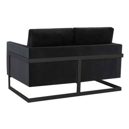 Lincoln Velvet Loveseat Sofa with Black Stainless Steel Frame - Elax Furniture