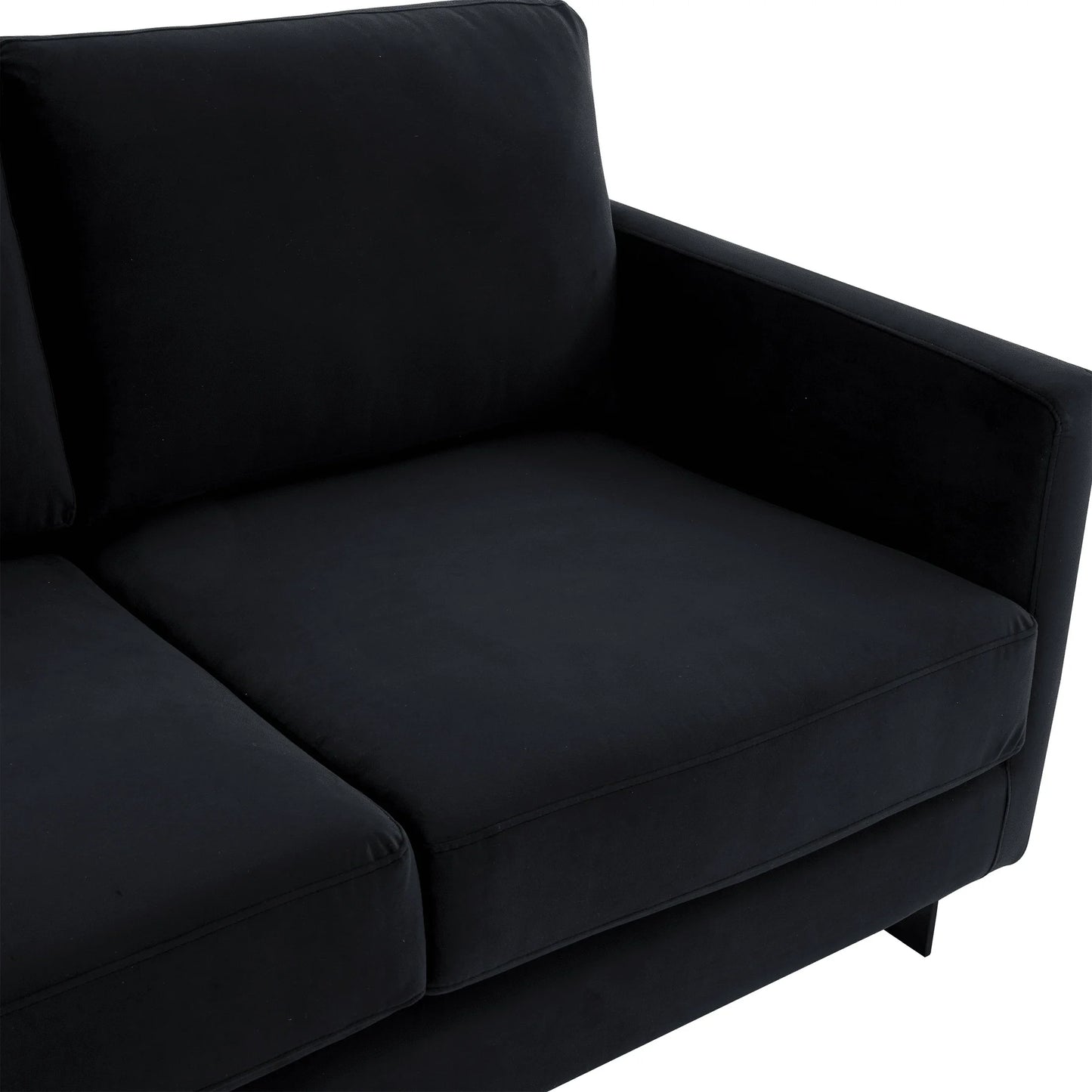 Lincoln Velvet Loveseat Sofa with Black Stainless Steel Frame - Elax Furniture