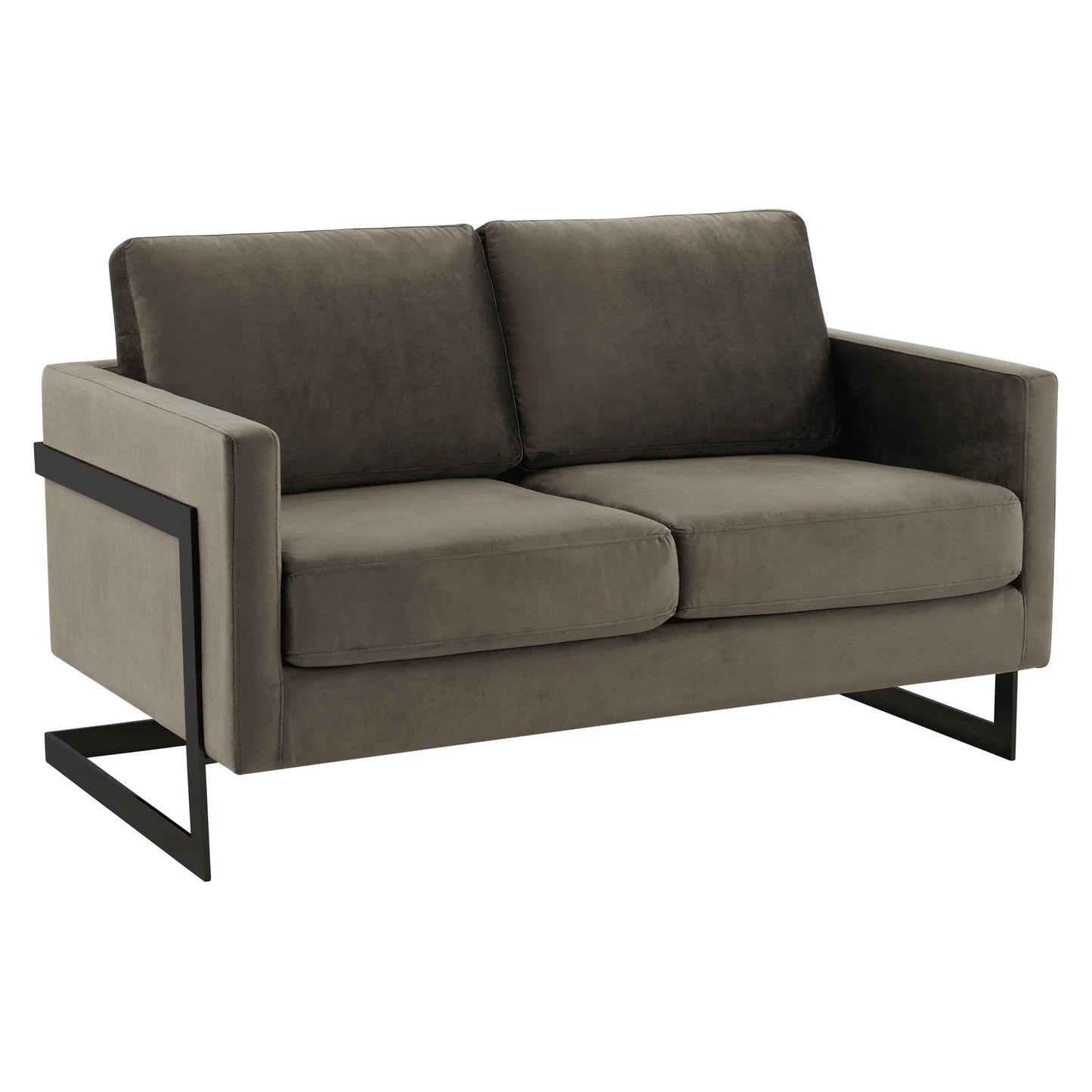 Lincoln Velvet Loveseat Sofa with Black Stainless Steel Frame - Elax Furniture