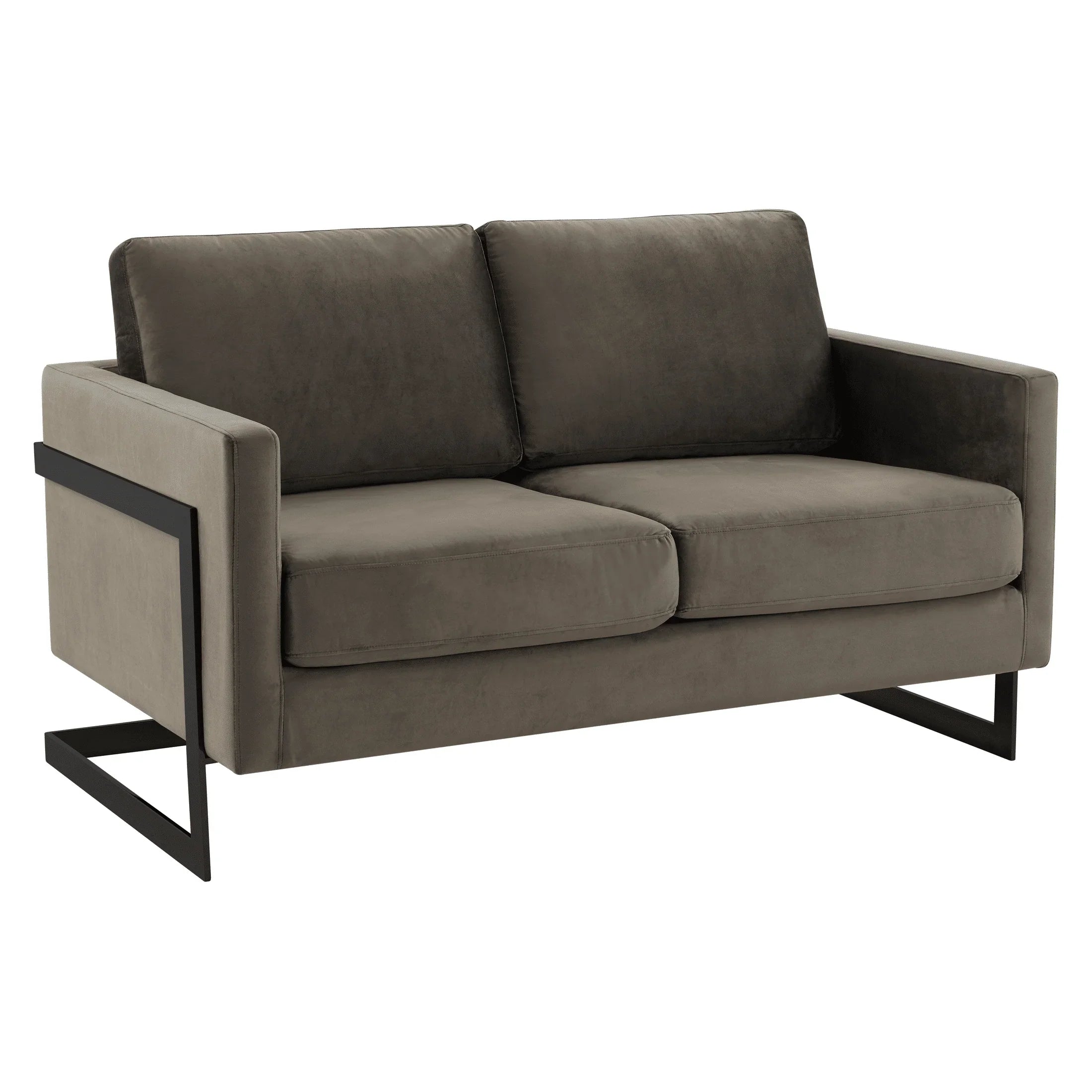 Lincoln Velvet Loveseat Sofa with Black Stainless Steel Frame - Elax Furniture