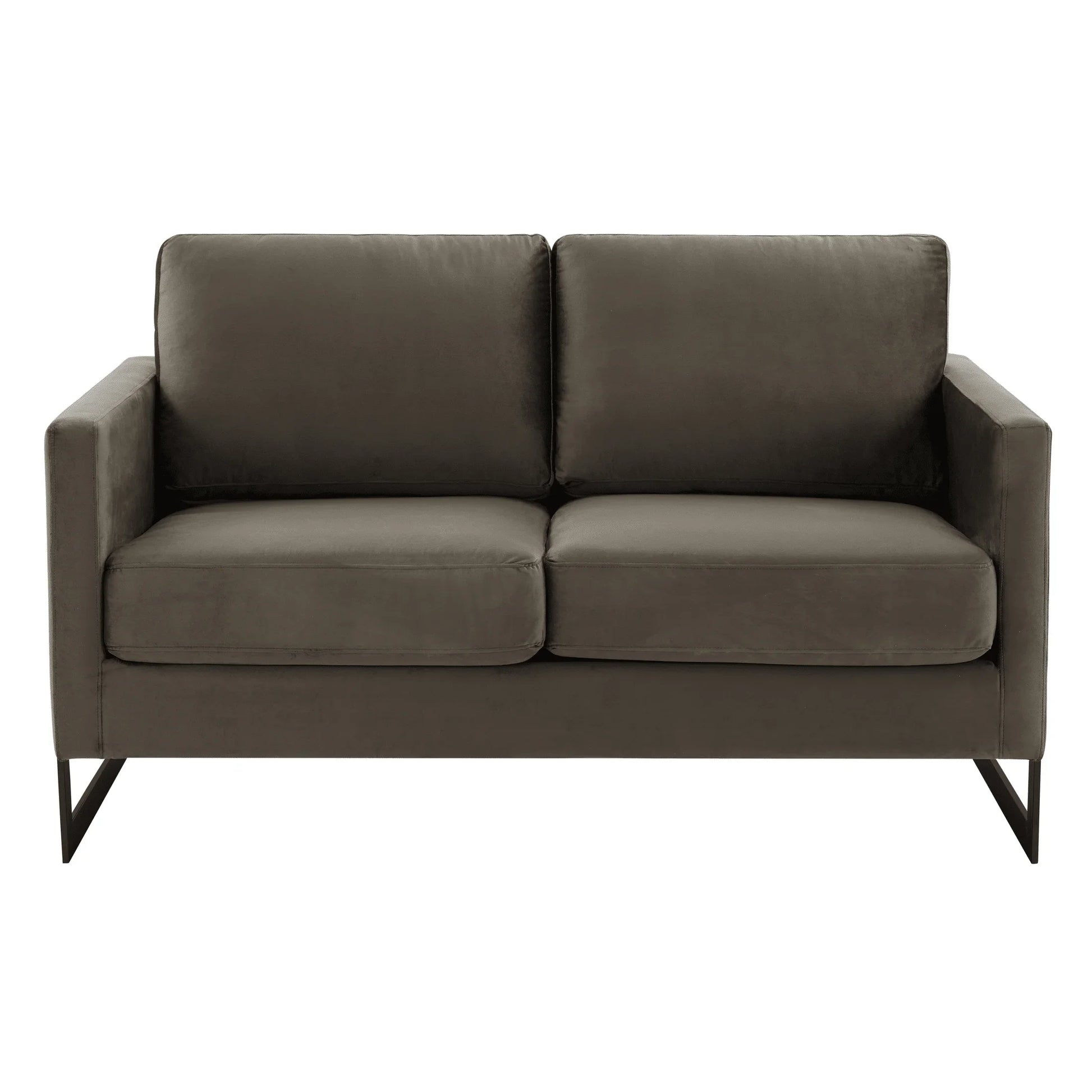 Lincoln Velvet Loveseat Sofa with Black Stainless Steel Frame - Elax Furniture