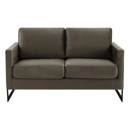 Lincoln Velvet Loveseat Sofa with Black Stainless Steel Frame - Elax Furniture