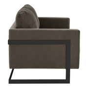 Lincoln Velvet Loveseat Sofa with Black Stainless Steel Frame - Elax Furniture