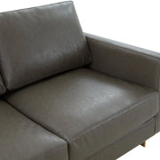 Lincoln Upholstered Velvet/Leather Loveseat With Gold Frame - Elax Furniture