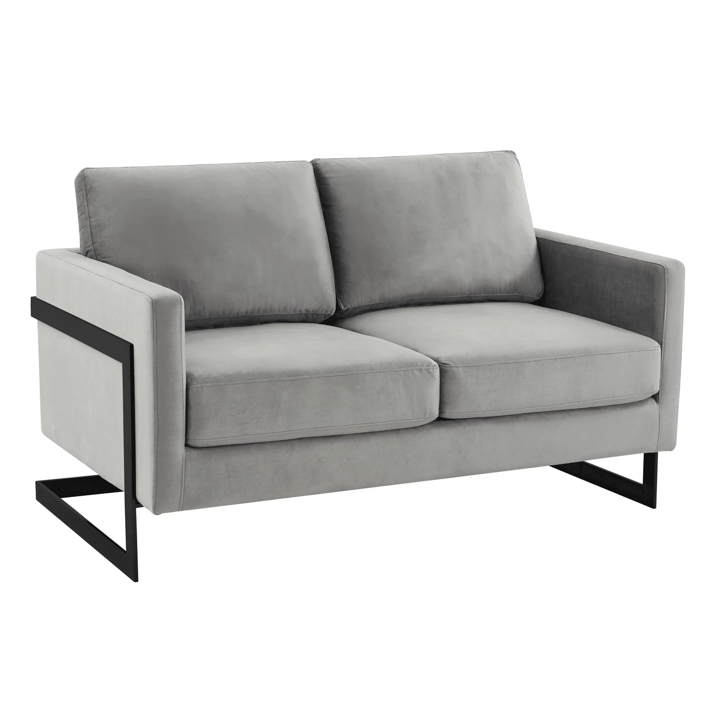Lincoln Velvet Loveseat Sofa with Black Stainless Steel Frame - Elax Furniture