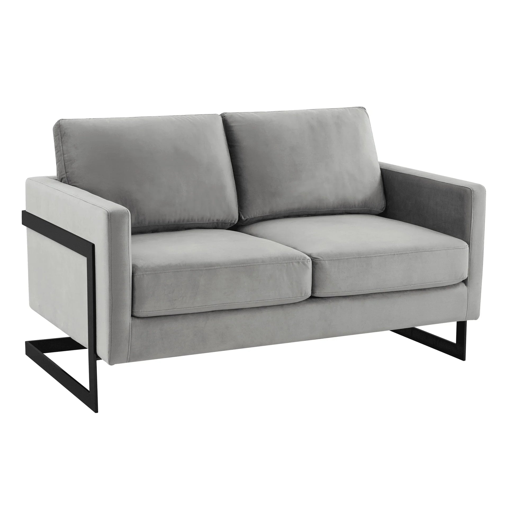 Lincoln Velvet Loveseat Sofa with Black Stainless Steel Frame - Elax Furniture