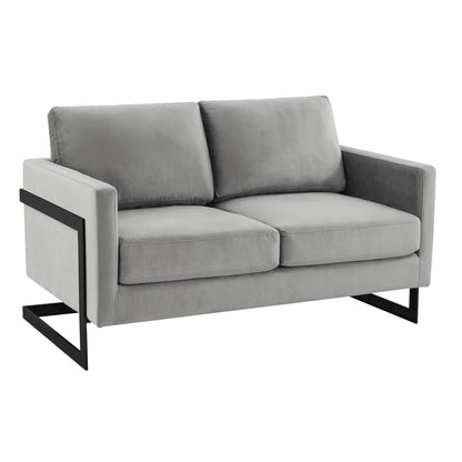 Lincoln Velvet Loveseat Sofa with Black Stainless Steel Frame - Elax Furniture
