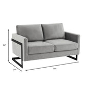 Lincoln Velvet Loveseat Sofa with Black Stainless Steel Frame - Elax Furniture