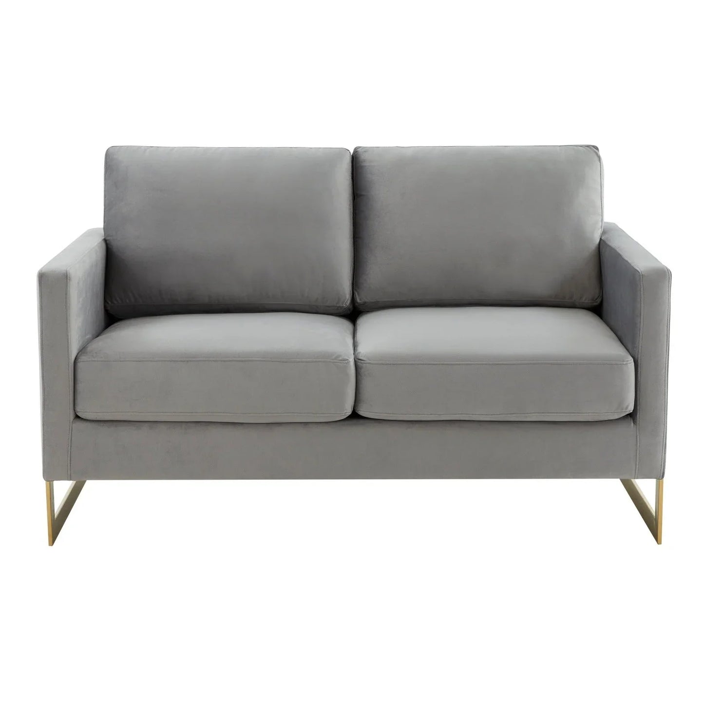 Lincoln Upholstered Velvet/Leather Loveseat With Gold Frame - Elax Furniture
