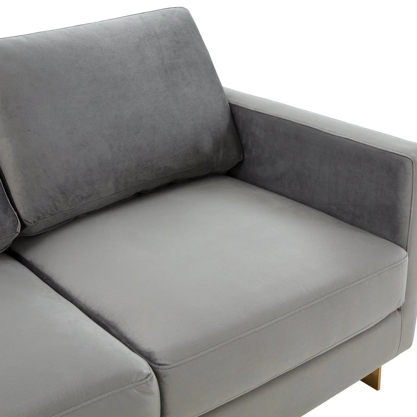 Lincoln Upholstered Velvet/Leather Loveseat With Gold Frame - Elax Furniture