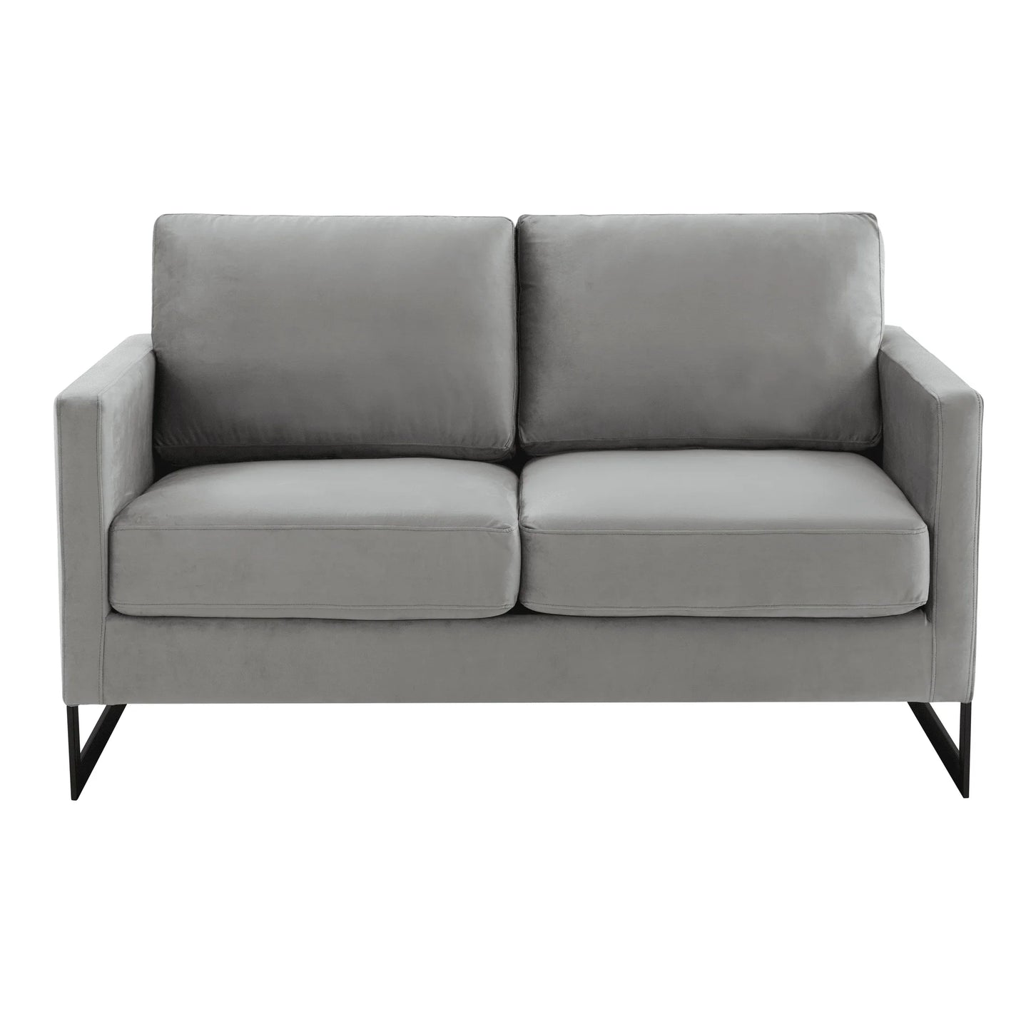 Lincoln Velvet Loveseat Sofa with Black Stainless Steel Frame - Elax Furniture