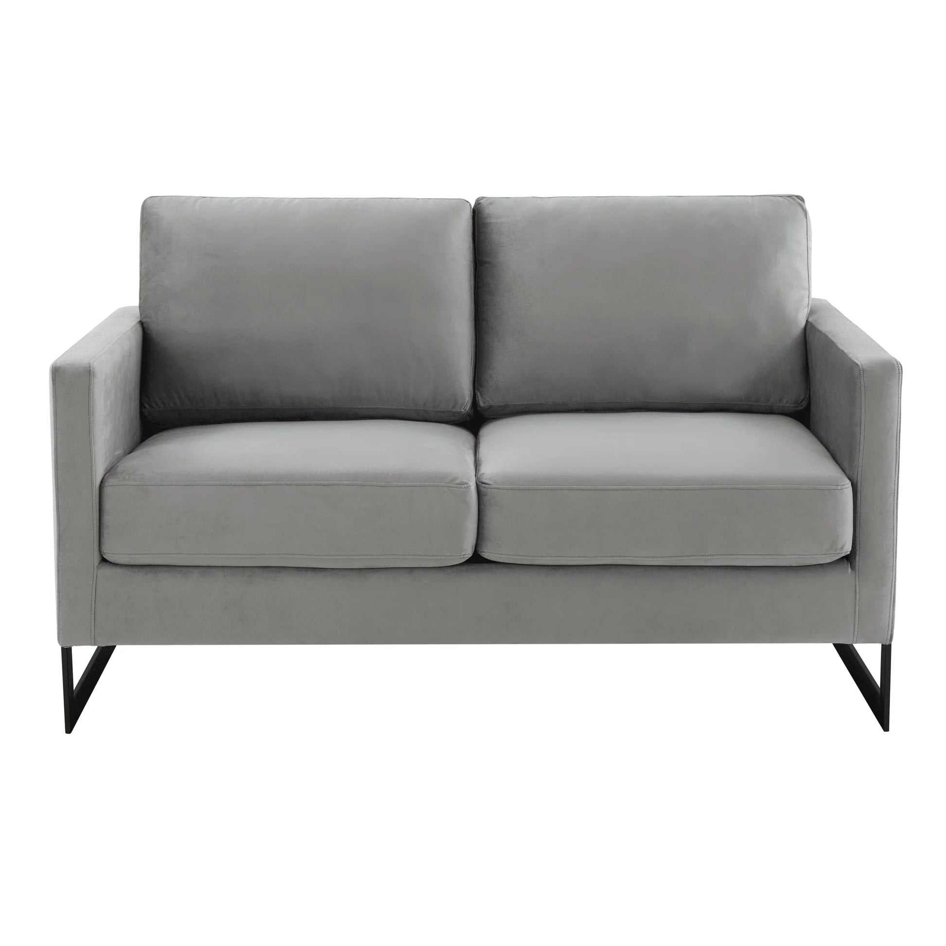Lincoln Velvet Loveseat Sofa with Black Stainless Steel Frame - Elax Furniture