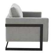 Lincoln Velvet Loveseat Sofa with Black Stainless Steel Frame - Elax Furniture