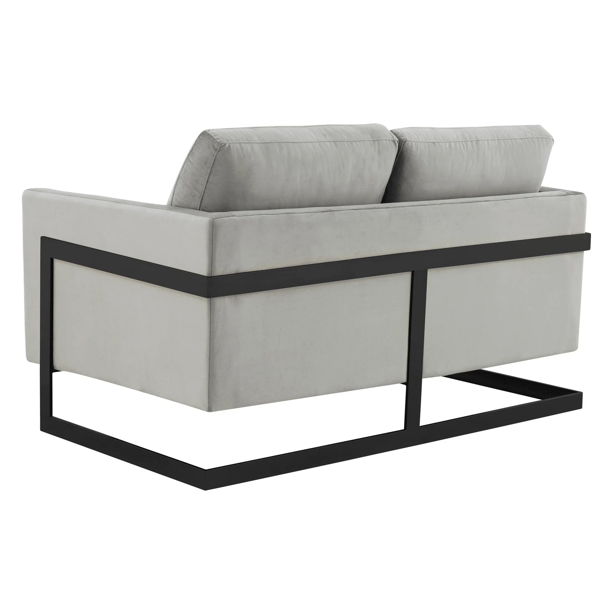 Lincoln Velvet Loveseat Sofa with Black Stainless Steel Frame - Elax Furniture