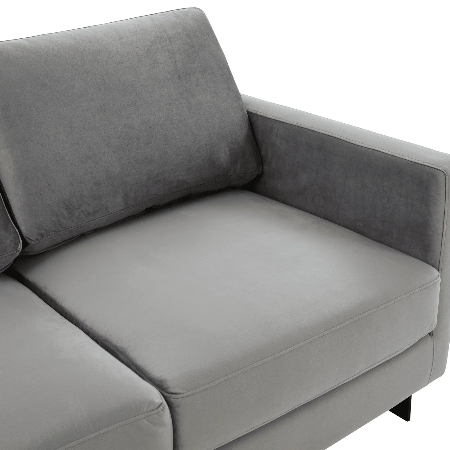 Lincoln Velvet Loveseat Sofa with Black Stainless Steel Frame - Elax Furniture
