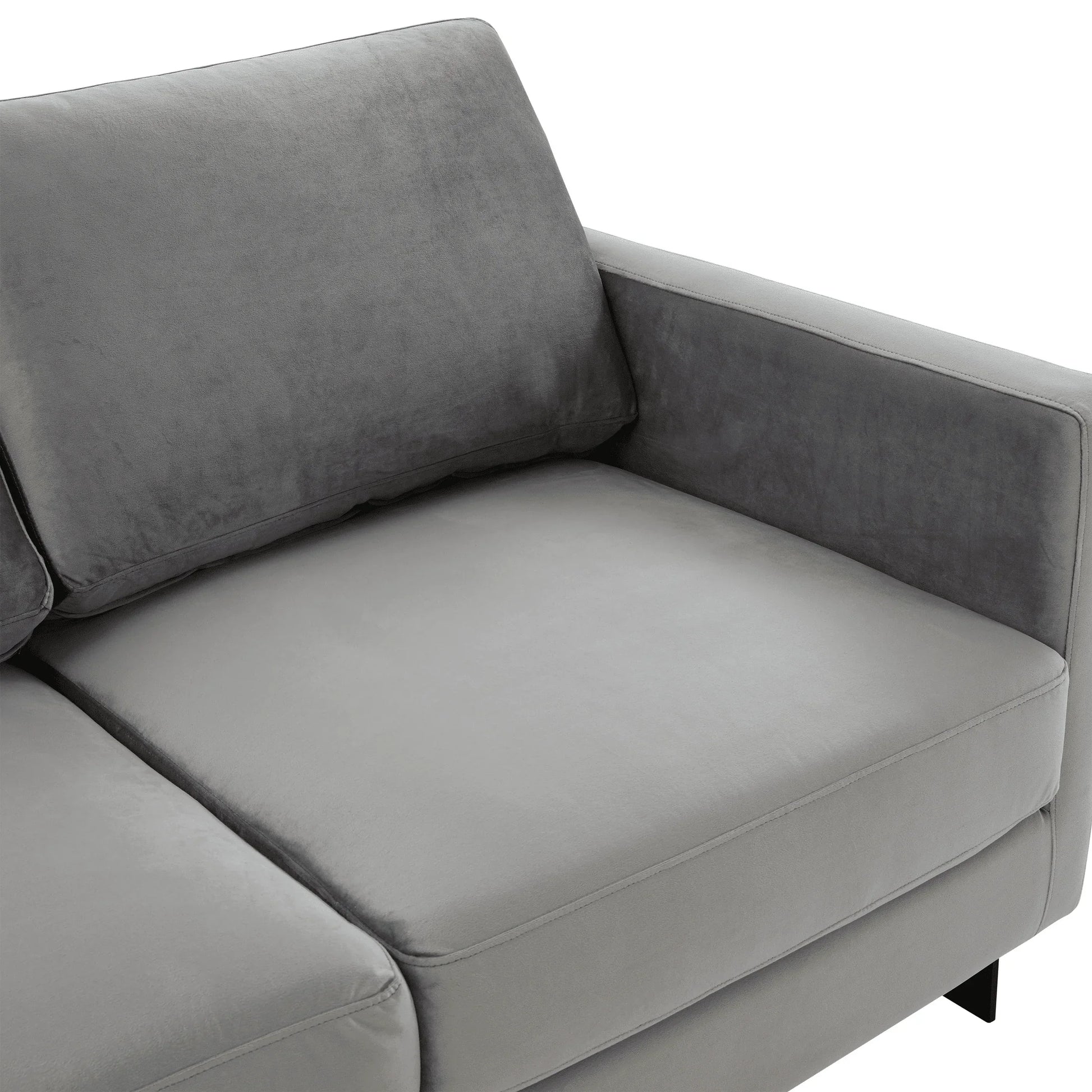 Lincoln Velvet Loveseat Sofa with Black Stainless Steel Frame - Elax Furniture