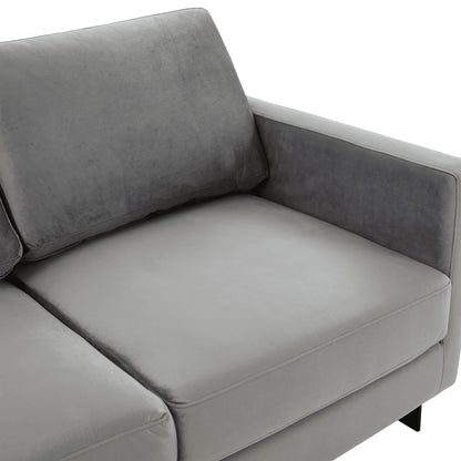 Lincoln Velvet Loveseat Sofa with Black Stainless Steel Frame - Elax Furniture