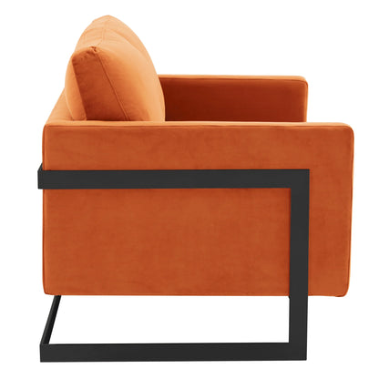 Lincoln Velvet Loveseat Sofa with Black Stainless Steel Frame - Elax Furniture