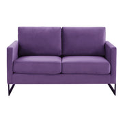 Lincoln Velvet Loveseat Sofa with Black Stainless Steel Frame - Elax Furniture