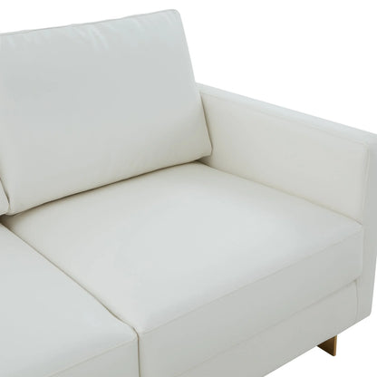 Lincoln Upholstered Velvet/Leather Loveseat With Gold Frame - Elax Furniture