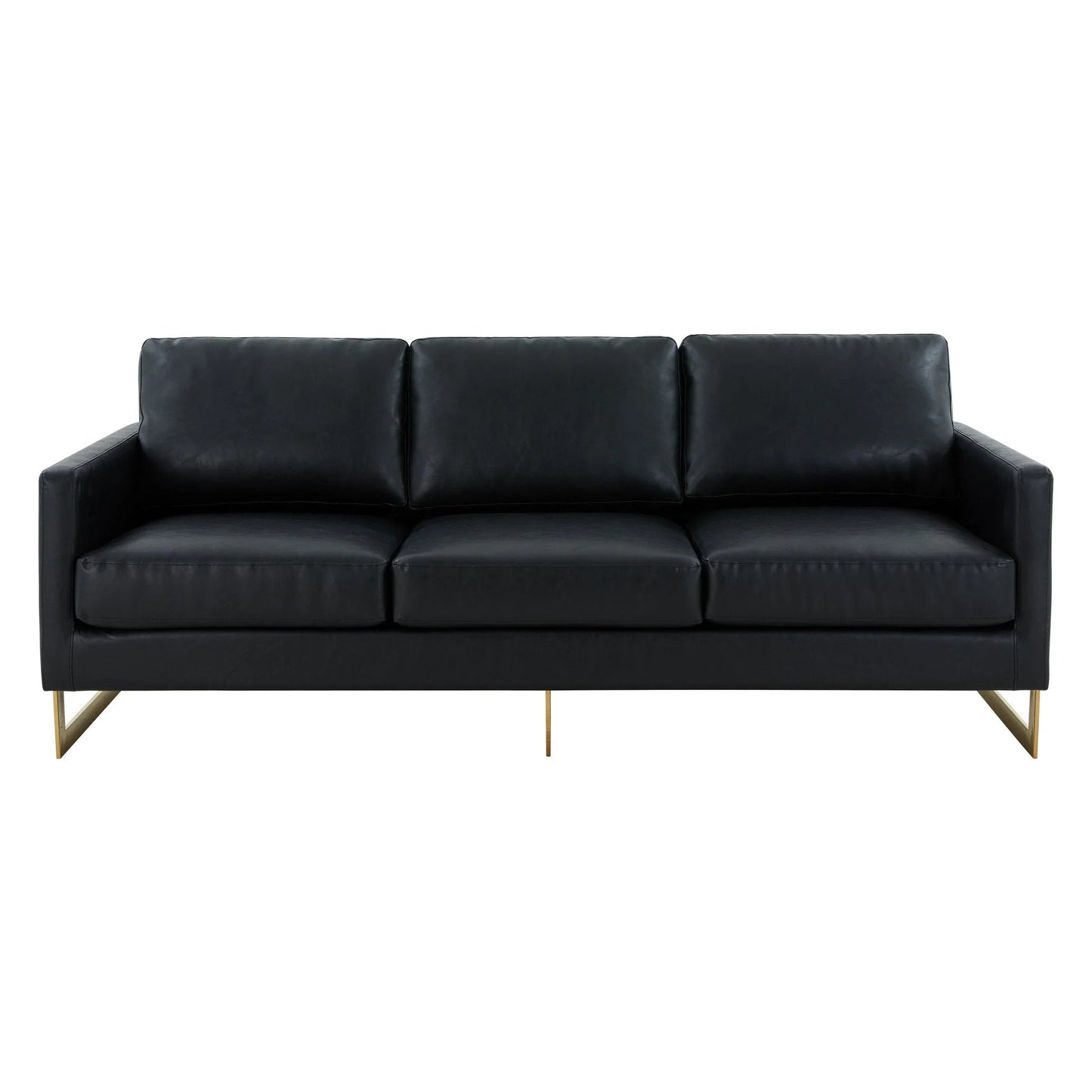 Lincoln 3-Seater Velvet/Leather Full Size Sofa in Stainless Steel - Elax Furniture