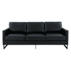 Lincoln 3-Seater Sofa Upholstered in Leather with Black Stainless Steel Frame