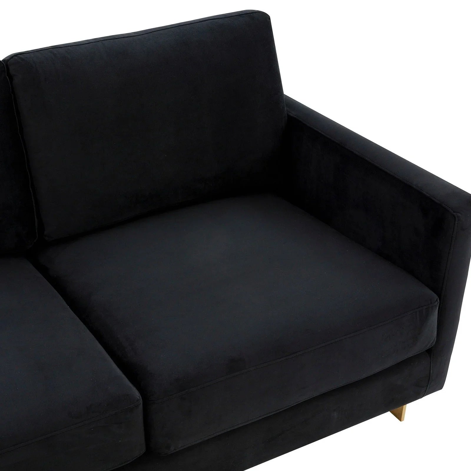 Lincoln 3-Seater Velvet/Leather Full Size Sofa in Stainless Steel - Elax Furniture